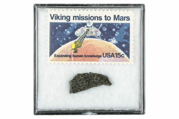 Martian Meteorite ( g) Slice - With Viking Mission Stamp #340035